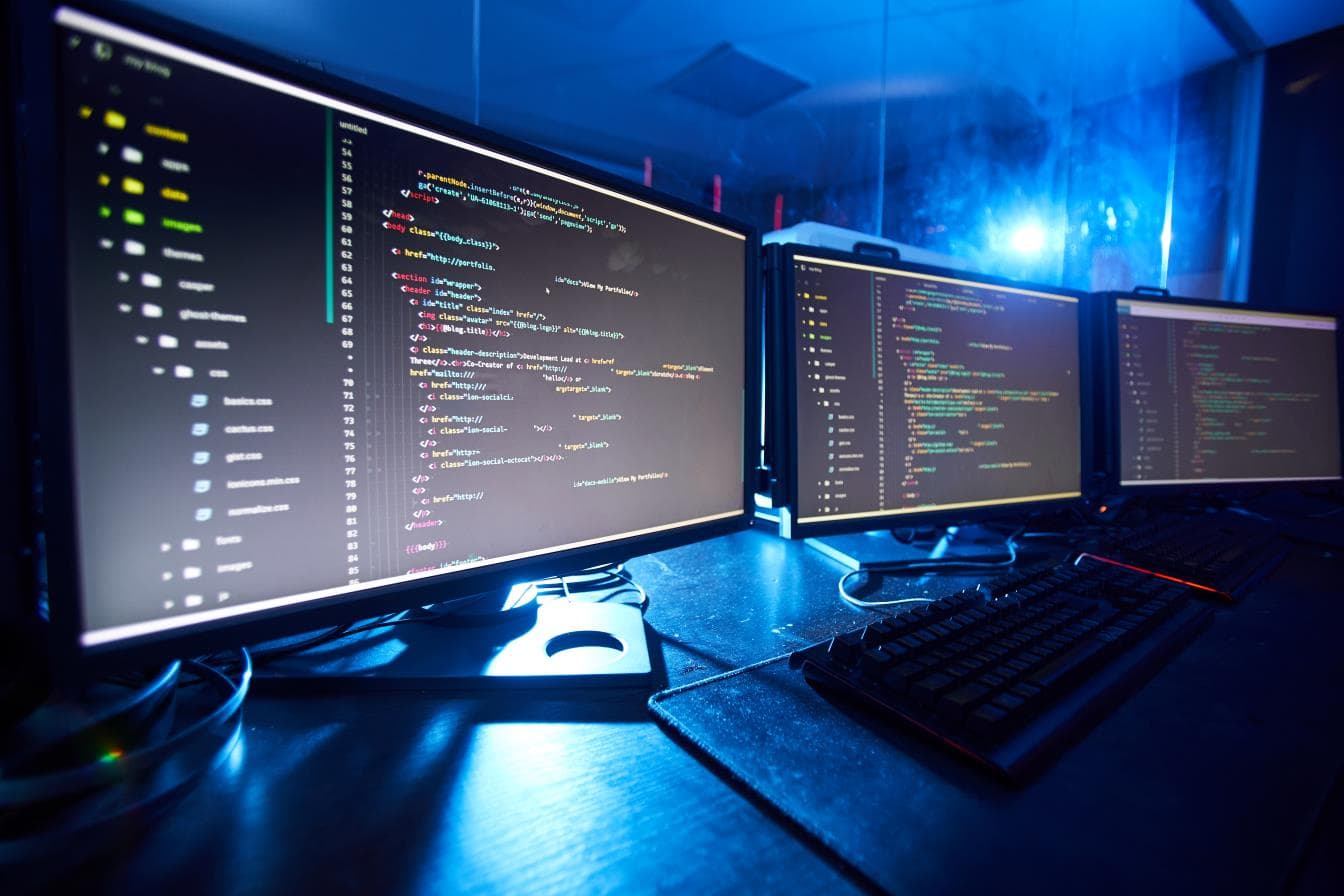 A computer screen showing two systems connected by automated data pipelines